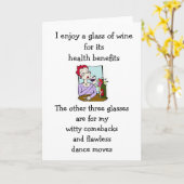 Funny wine Sprichwort, nur zum Lachen humorvoll Karte (Gelbe Blume)