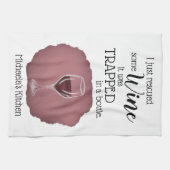 Funny Wine Sprichwort Zitat aus Flasche gerettet Geschirrtuch (Horizontal)