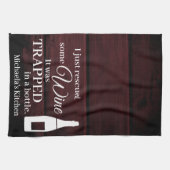 Funny Wine Sprichwort Zitat gerettet von Flasche r Geschirrtuch (Horizontal)