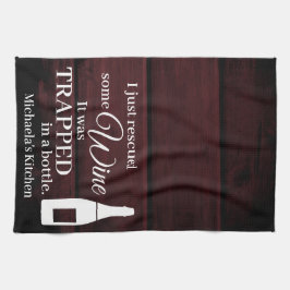 Funny Wine Sprichwort Zitat gerettet von Flasche r Geschirrtuch