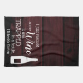 Funny Wine Sprichwort Zitat gerettet von Flasche r Geschirrtuch (Horizontal)