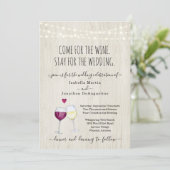 Funny Wine Thema Hochzeit Einladung (Stehend Vorderseite)