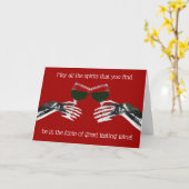 Funny Wine Toasting Happy Halloween Karte (Gelbe Blume)