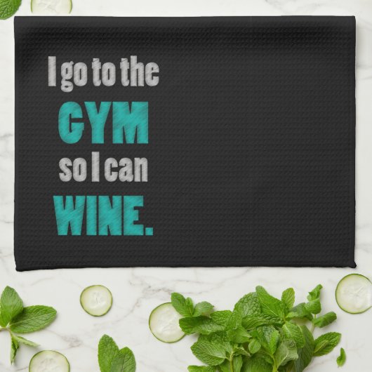 Funny Wine Workout Geschirrtuch (Gefaltet)