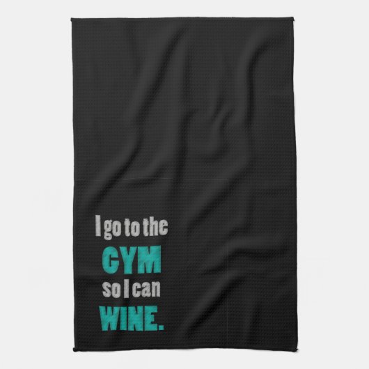 Funny Wine Workout Geschirrtuch (Vertikal)