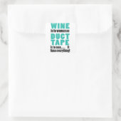 Funny Wine Workout Quadratischer Aufkleber (Tasche)
