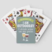 Funny Wine Zitat mit Individuelle Name Spielkarten (Rückseite)