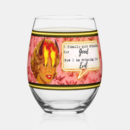Funny Wineglass Best Friend Gift "Evil" Weinglas Ohne Stiel