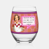 Funny Wineglass Best Friend Gift "Glasses" Weinglas Ohne Stiel (Rückseite)