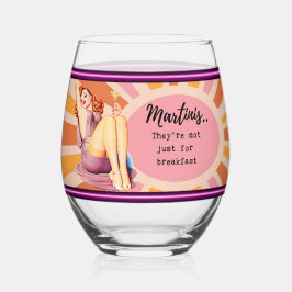 Funny Wineglass Best Friend Gift "Martinis" Weinglas Ohne Stiel