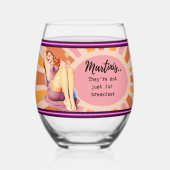 Funny Wineglass Best Friend Gift "Martinis" Weinglas Ohne Stiel (Rückseite)