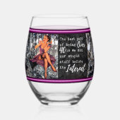 Funny Wineglass Best Friend Gift "Over 40" Weinglas Ohne Stiel (Rückseite)