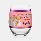 Funny Wineglass Best Friend Gift "Prune" Weinglas Ohne Stiel (Rückseite)