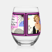 Funny Wineglass Best Friend Gift "Young Girl" Weinglas Ohne Stiel (Links)