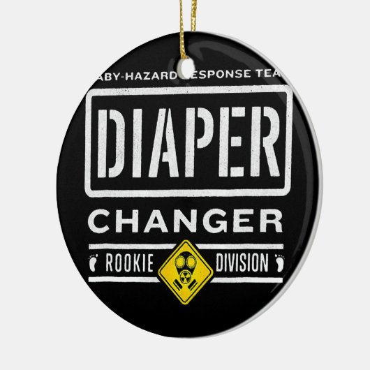 Funny Wineller Changer Duty erwartet Baby New Dad Keramik Ornament (Links)