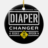 Funny Wineller Changer Duty erwartet Baby New Dad Keramik Ornament (Hinten)