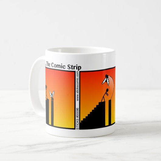 Funny Winged Boot Stickman Tasse - 096 (Vorderseite Links)