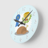 Funny Winner Chicken Dinner Cartoon Design Runde Wanduhr (Winkel)