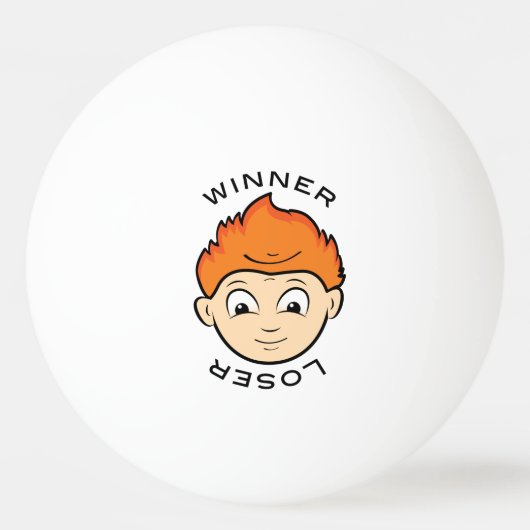 Funny Winner Loser Ping Pong Faces Tischtennisball (Vorderseite)