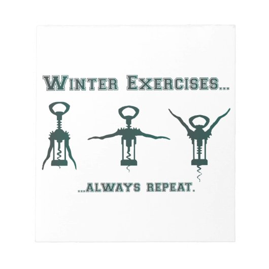 Funny Winter Exercure Notizblock (Vorderseite)