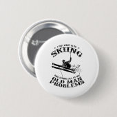 Funny Winter Ski Snow Ski Skifahrer Neuartiges Ges Button (Vorne & Hinten)
