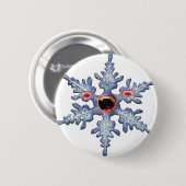 Funny Winter Snowflake Zombie Button (Vorne & Hinten)