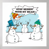 Funny Winter Snowmen Cartoon Poster (Vorne)