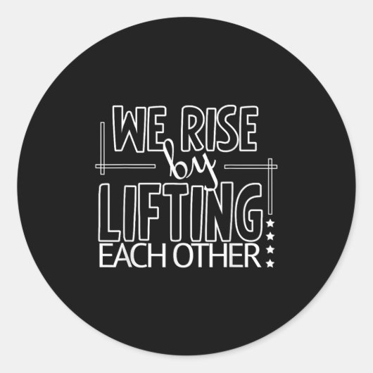 Funny wir aufstehen, indem wir uns gegenseitig mot runder aufkleber (Vorderseite)