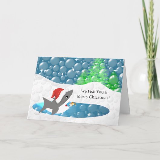 Funny - Wir fischen Sie ein Frohe Hai Weihnachten (Vorderseite)