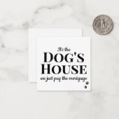 Funny Wir haben die Hundeschwebkarte verschoben Mitteilungskarte (Vorderseite/Rückseite Beispiel)