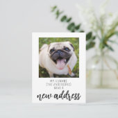 Funny wir haben neue Adresse Dog Pet Foto verschob Postkarte (Stehend Vorderseite)