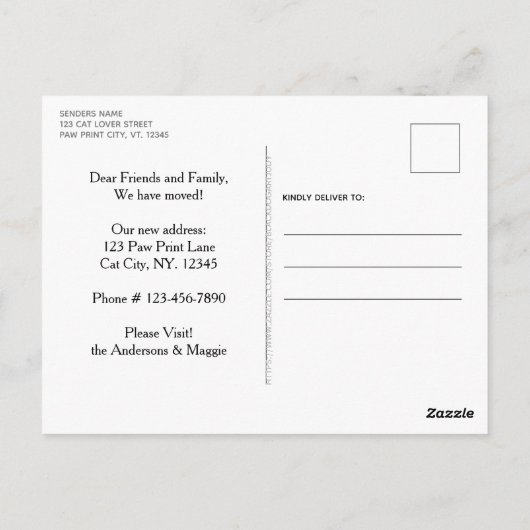 Funny, wir haben neue Adresskatzen verschoben Postkarte (Rückseite)