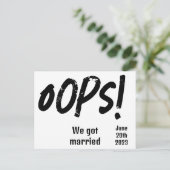 Funny wir verheiratet got eloped postkarte (Stehend Vorderseite)
