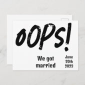 Funny wir verheiratet got eloped postkarte (Vorne/Hinten)