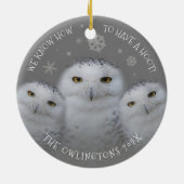 Funny wir wissen, wie man eine Hoot Familie schnee Keramik Ornament (Hinten)