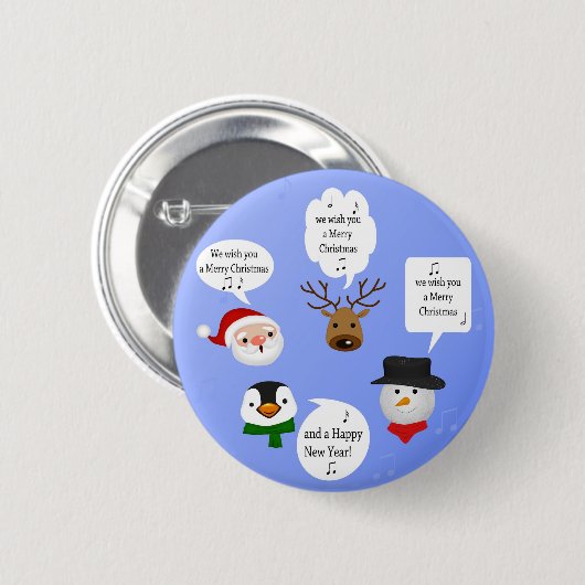 Funny Wir wünschen dir frohe Weihnachten Button (Vorne & Hinten)