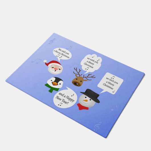 Funny Wir wünschen dir frohe Weihnachten Fußmatte (Schrägansicht)