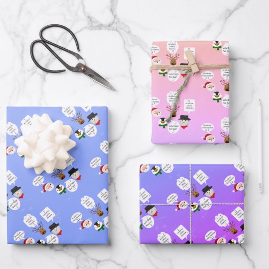 Funny Wir wünschen dir frohe Weihnachten Geschenkpapier Set (Vorderseite)