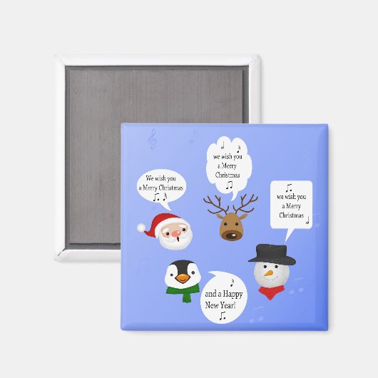 Funny Wir wünschen dir frohe Weihnachten Magnet (Vorderseite/Rückseite)