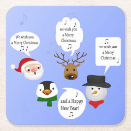 Funny Wir wünschen dir frohe Weihnachten Rechteckiger Pappuntersetzer