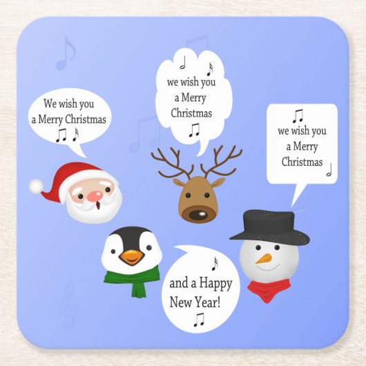 Funny Wir wünschen dir frohe Weihnachten Rechteckiger Pappuntersetzer (Vorderseite)