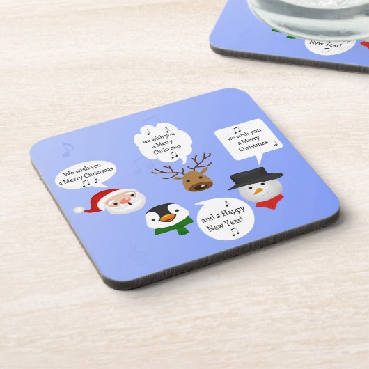 Funny Wir wünschen dir frohe Weihnachten Untersetzer (Linke Seite)