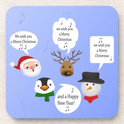 Funny Wir wünschen dir frohe Weihnachten Untersetzer (Vorderseite)