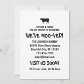 Funny Wir ziehen Kuhherd neue Zuhause-Adresse Ankündigung (Rückseite)