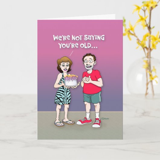 Funny wird älter Geburtstag Karte (Gelbe Blume)