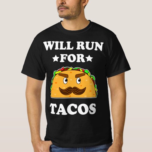 Funny wird für Tacos Illustration laufen T-Shirt (Vorderseite)