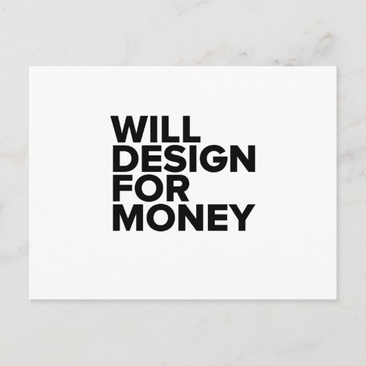 Funny wird Geld gestalten Postkarte (Vorderseite)