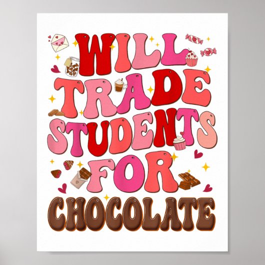 Funny wird Schüler gegen Schokoladenweine tauschen Poster (Vorne)
