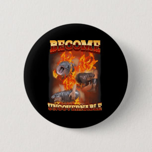 Funny wird unregierbar Moo Deng im Feuer Ba Button