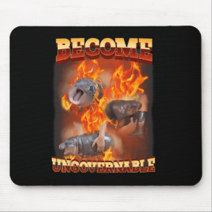 Funny wird unregierbar Moo Deng im Feuer Ba Mousepad